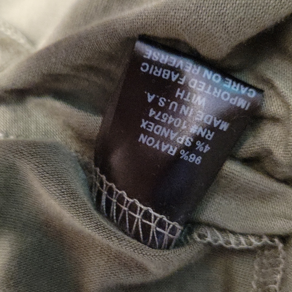 VANITY ROOM Super Stretchy V Neck/Back Strappy Olive Dress M - Picture 8 of 10